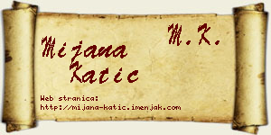 Mijana Katić vizit kartica